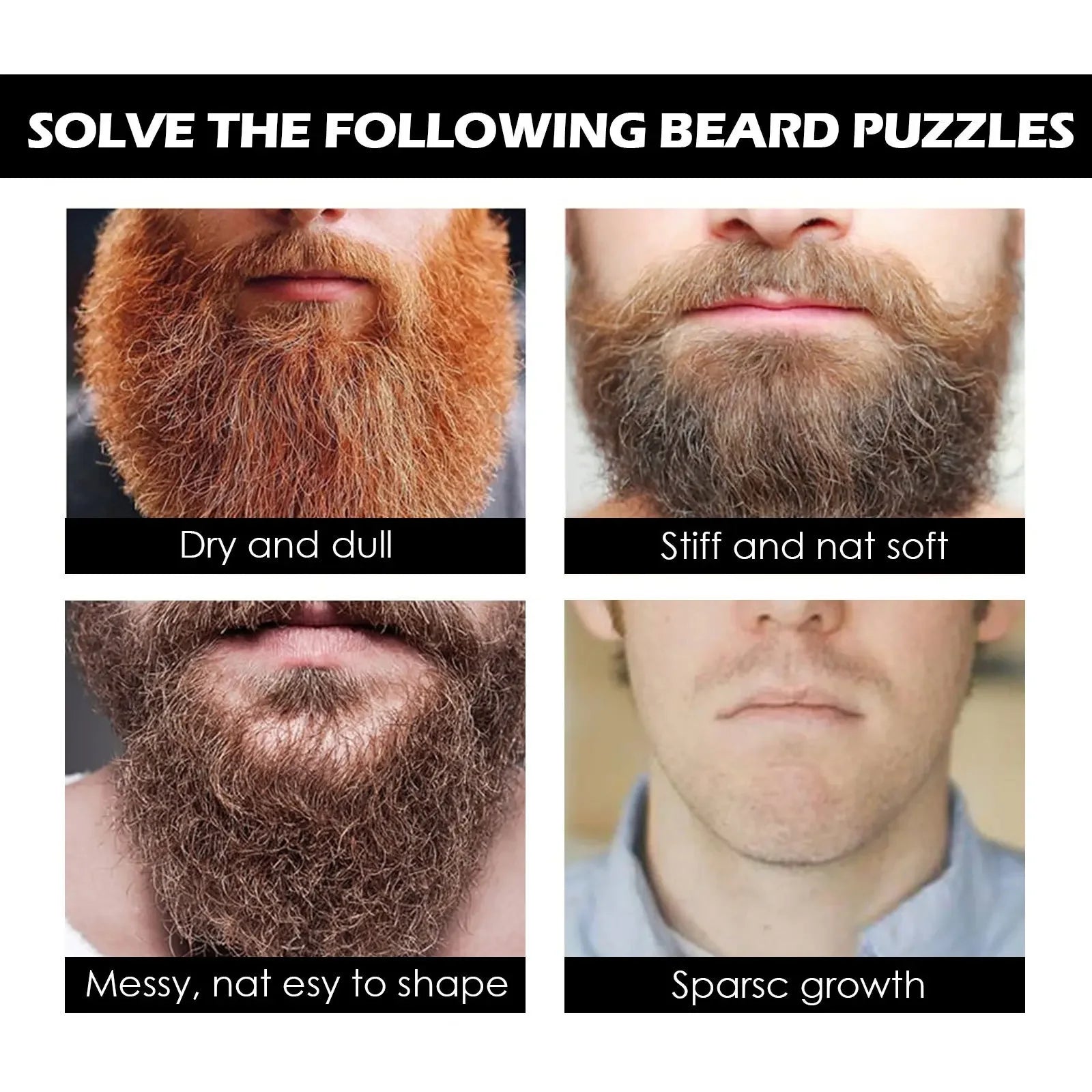Men Beard Growth Serum Hair Styling Essential Oil Grow Beard Thicker anti Hair Loss Products Softening Moisturizing Beard Liquid